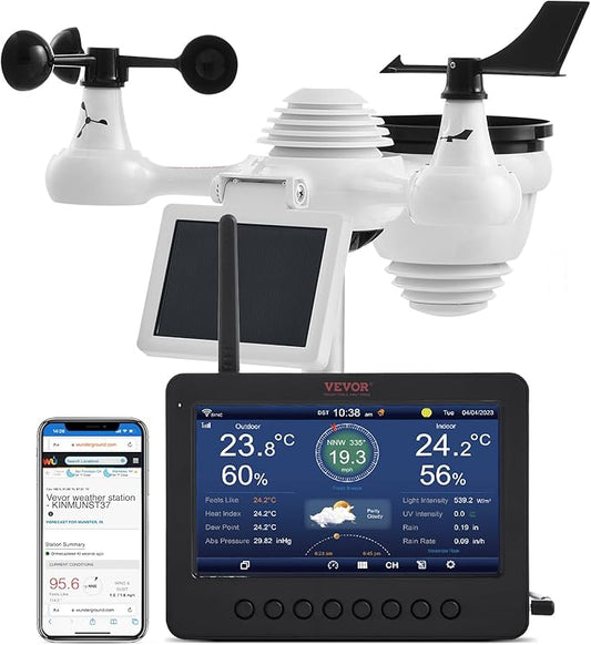 VEVOR 7-in-1 Wi-Fi Solar Self-Charging Weather Station by VEVOR