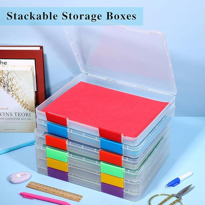 PerKoop 6 Pcs Clear Paper Storage Box A4 Plastic File Box Document Paper - Image 6