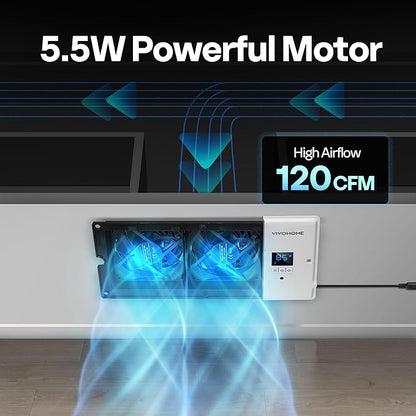 VIVOHOME 4"x10" Opening Smart Vent Register Booster Fan - Image 3
