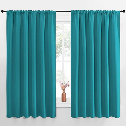 NICETOWN Blackout Curtains for Bedroom, Peacock Blue, 1 Pair, 70 by 63-inch by NICETOWN