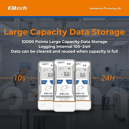 Elitech Bluetooth Temperature Humidity Data Logger FDA Standards, - Image 6