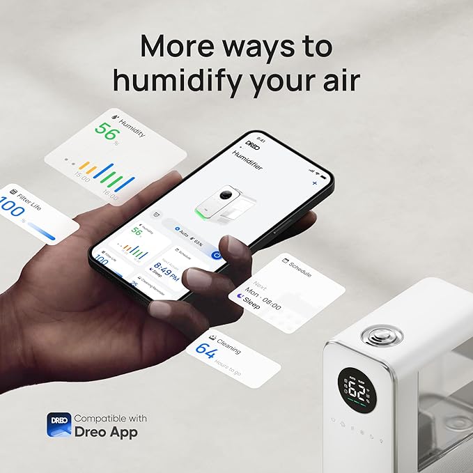 DREO Humidifiers for Bedroom, Top-filled Smart Quiet Cool Mist Humidifier for - Image 6