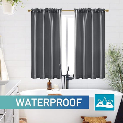 Dark Grey Thermal Insulated Blackout Window Curtain Set of 2 Panels, Room - Image 6