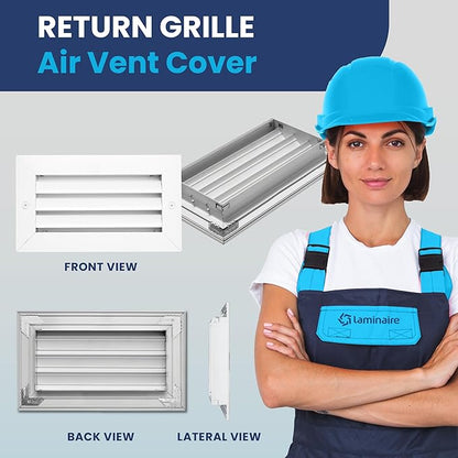 8x4 Inch Air Return Vent Cover Decorative – Premium Aluminum AC Vent Cover - Image 2