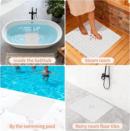 Anti-Slip Bathtub Shower mat, 20.8×20.8（Approximately 53×53cm） inch Soft - Image 6