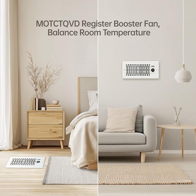 Register Vent Booster Fan for 4” x 10” Register Holes, Register Booster Fan - Image 2