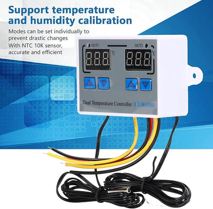 Dual Display Temperature Humidity Controller, Digital Thermostat Dual - Image 4