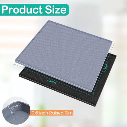 Waterproof Under Sink Mat 22" x 19", Silicone Cabinet Liner, Rubber Protector - Image 2