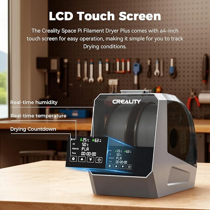 2026 New Official CREALITY Space Pi Filament Dryer Plus, 2 Spools Double 360° - Image 4