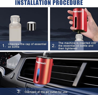 Featwell Car Aromatherapy/Fragrance car Air fresheners/Humidifier Essential Oil - Image 3