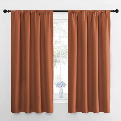 NICETOWN RV Blackout Curtains for Camper Windows, Burnt Orange, Kitchen Curtains by NICETOWN