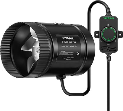 VIVOSUN Inline Booster Duct Fan 4” 106 CFM by VIVOSUN