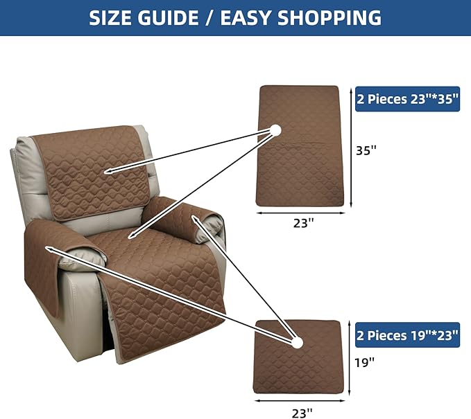 Eismodra Waterproof Recliner Chair Covers - Image 6