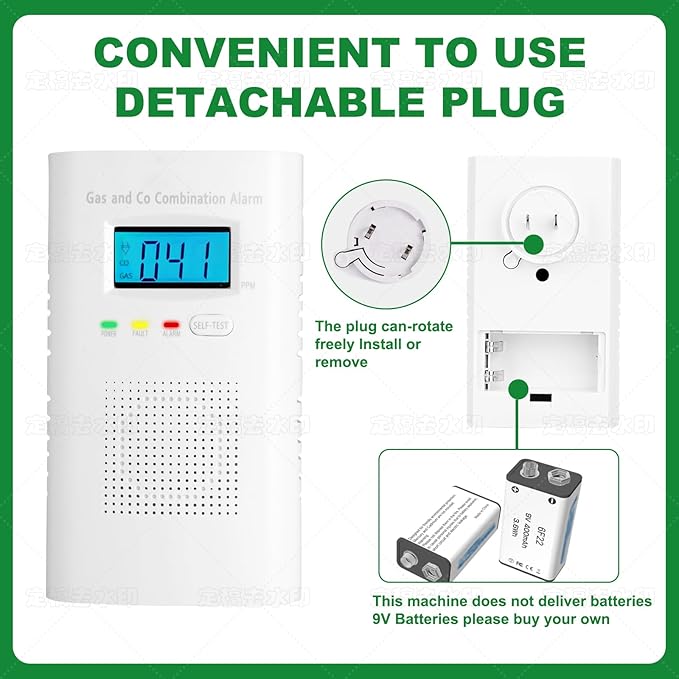 Combination Gas and Carbon Monoxide Detector Plug-in | CO Alarm & Natural Gas - Image 6