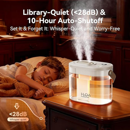 DIGIX Rechargeable Portable Humidifier-Smart Display, Night Light, Easy Clean - Image 8