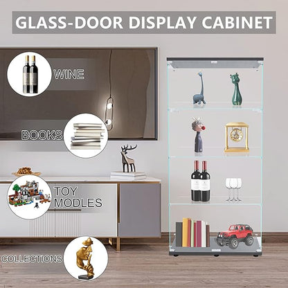 Yoluckea 4 Shelves Glass Display Cabinet - Image 6