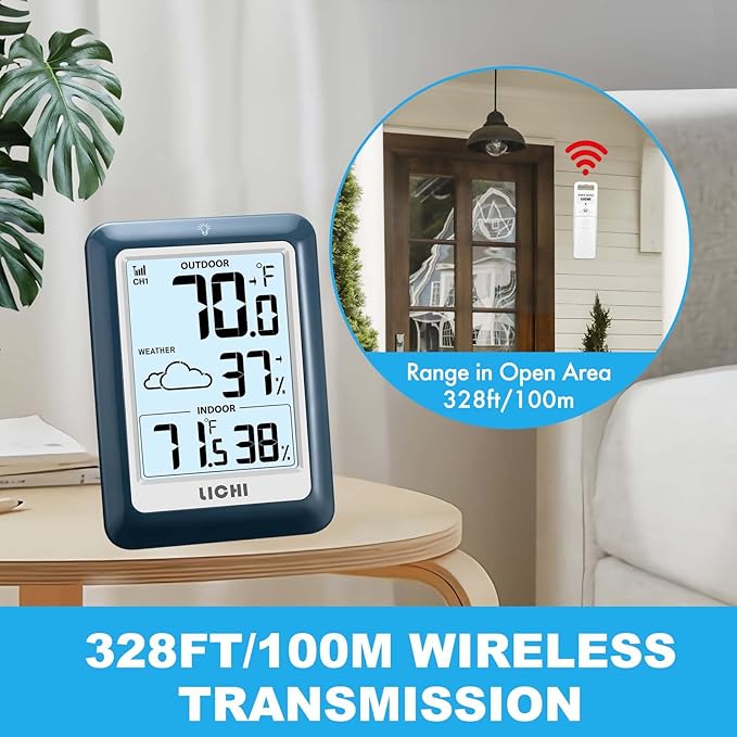 Indoor Outdoor Thermometer Wireless Weather Station, Internal External - Image 4