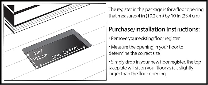 Decor Grates PL410-OB 4-Inch by 10-Inch Plastic Floor Register, Oak Brown - Image 4