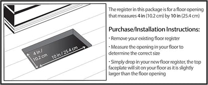 Decor Grates PL410-AL 4-Inch by 10-Inch Plastic Floor Register - Image 4