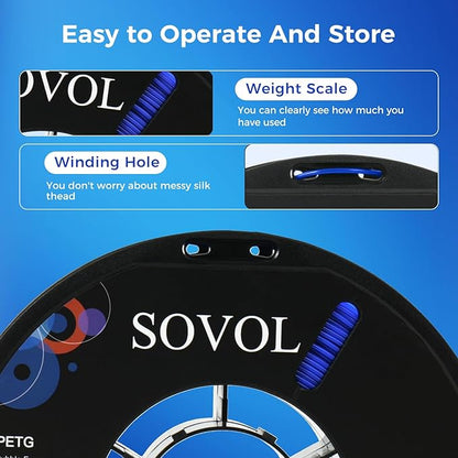 Sovol 3D Printer PETG Filament 1.75mm 1KG, High Precision, Strong Toughness - Image 7