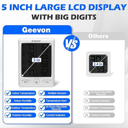 Geevon Indoor Outdoor Thermometer Wireless - Image 3