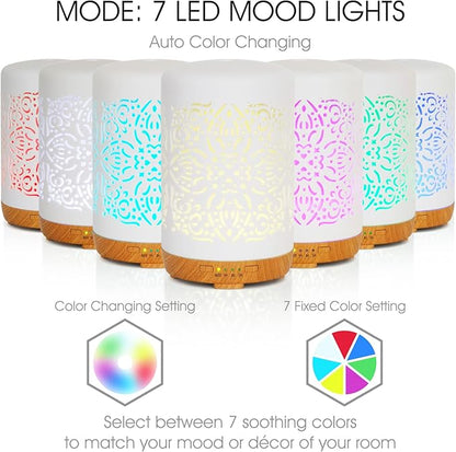 Earnest Living Essential Oil Diffuser White Ceramic Diffuser 250 ml Timers - Image 4