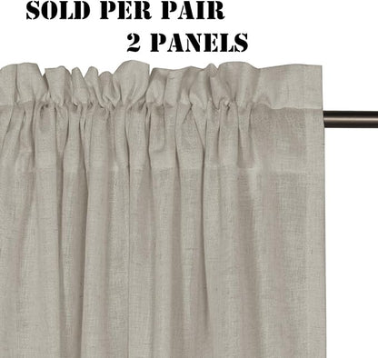 H.VERSAILTEX Linen Curtains Elegant Natural Linen Blended Curtains Energy Light - Image 2
