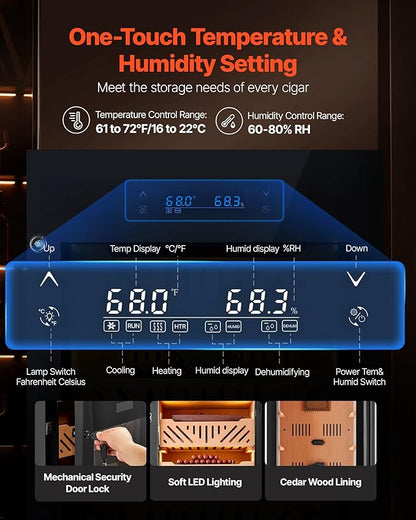 VEVOR Electric Humidor, 88L Cigar Humidor, Constant Humidity & Temperature - Image 2