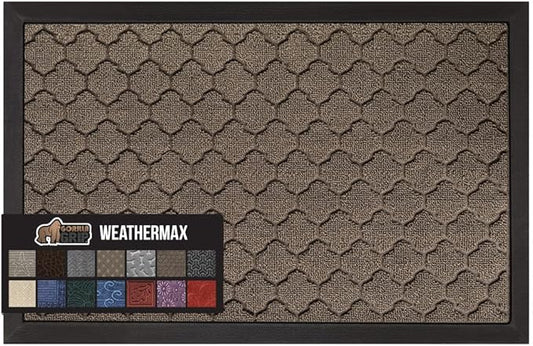 GORILLA GRIP 100% Waterproof All-Season WeatherMax Doormat US Designed Natural by GorillaGrip