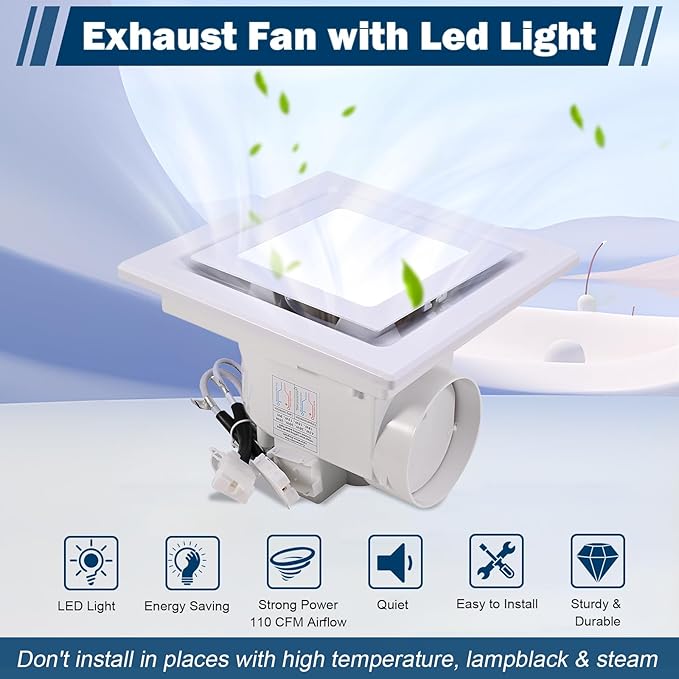FEITON Square Bathroom Exhaust Fan - Image 2