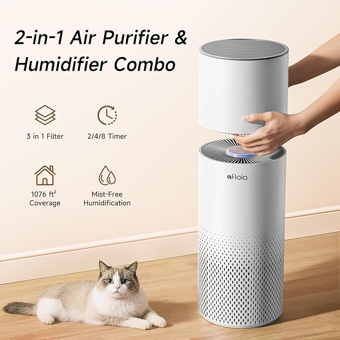 Afloia Humidifier and Air Purifier in One, Air Purifier and Evaporative - Image 3