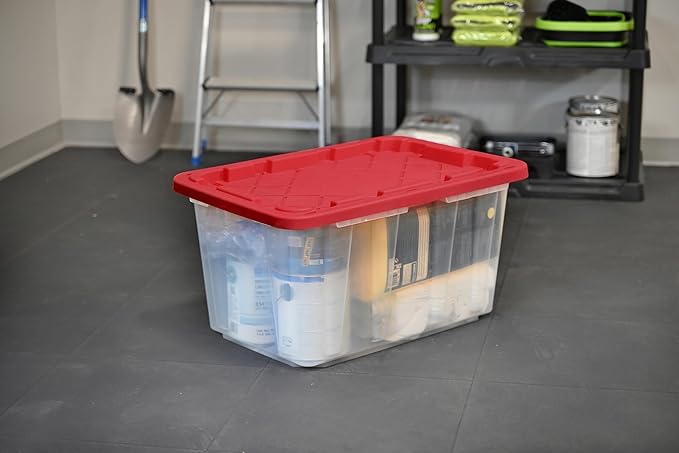 CX BLACK & YELLOW, XTRA TALL 27-Gallon Heavy Duty Clear Storage Container & - Image 5