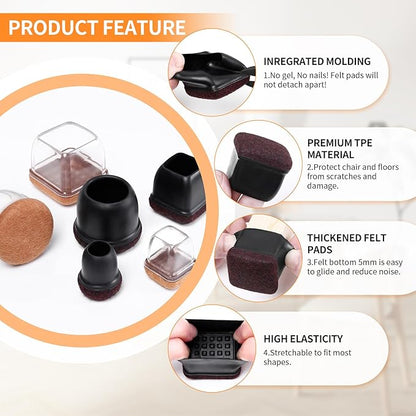 Ezprotekt 24 Pcs Square Chair Leg Floor Protectors - Image 4