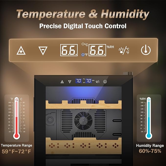 Electric Humidor-50L Cooling & Heating Humidor, Smart Touch Control Humidity & - Image 2