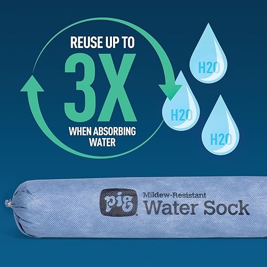 PIG Mildew-Resistant Absorbent Sock | Water Absorbing Snake | 3" W x 10' L | - Image 6