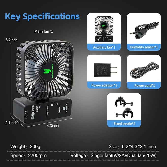 4" Smart Grow Tent Fan with Auto Climate Control - Image 6