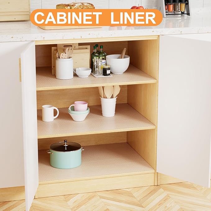 FLPMIX 14-Inch Clear Shelf Liner: Waterproof Kitchen Cabinets Drawer Liners 14 - Image 3