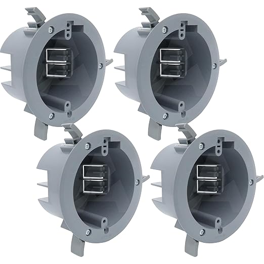 4'' Old Work Round Electrical Box, One-Gang Grey PVC Junction Box, 18 Inch by AirmontProducts