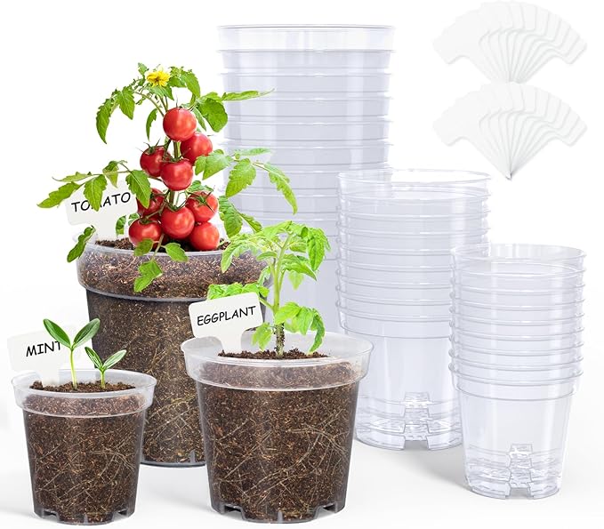homenote Nursery Pots 30 Pack, 3/4/5 Inch Plant Pot by HOMENOTE