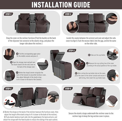 TAOCOCO 100% Waterproof Loveseat Recliner Couch Sofa Covers - Image 7