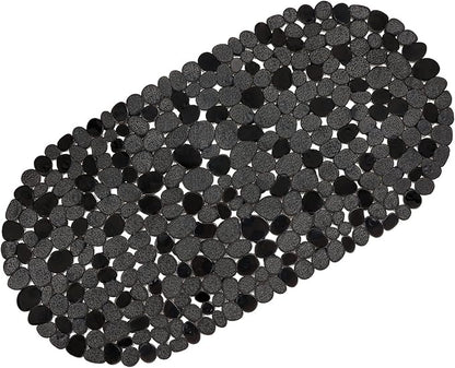 WELTRXE Pebbles Bath Mat for Tub Black Non-Slip Bathtub Mat by WELTRXE