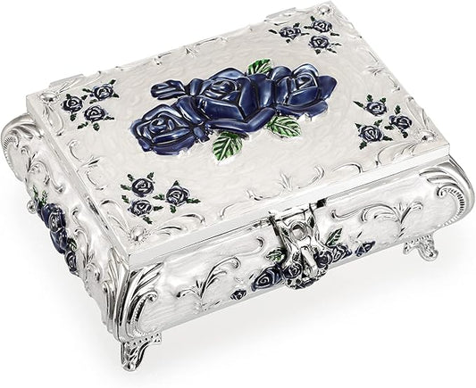 Hipiwe Metal Decorative Jewelry Box Vintage Treasure Chest Case Ornate Trinket by Hipiwe