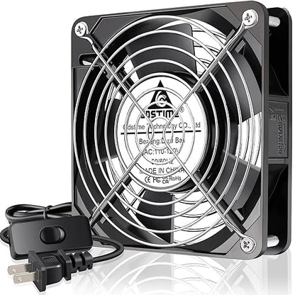 GDSTIME 120mm x 25mm 110V 115V 120V AC Powered Fan Dual Ball Bearing by GDSTIME