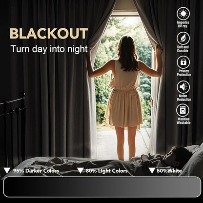 H.VERSAILTEX Blackout Curtains Thermal Insulated Window Treatment Panels Room - Image 3