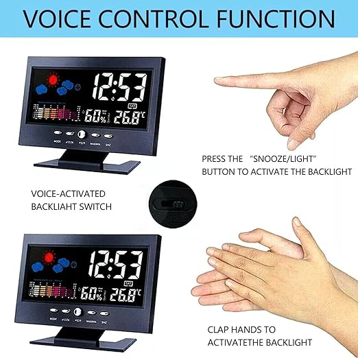ikaufen Weather Station Wireless Indoor Thermometer Temperature Desk Digital - Image 6
