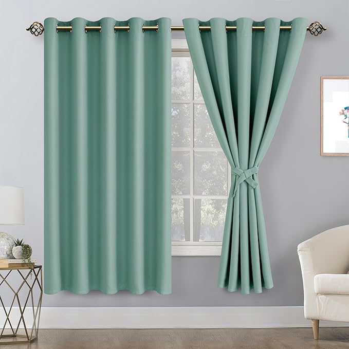 Hiasan Blackout Curtains for Bedroom, 60 x 63 Inches Length - Image 2