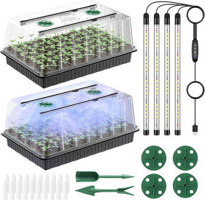Pawfly 2 Pack Seed Starter Kit, 120 Cells, Seed Starter Trays by Pawfly