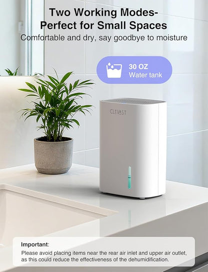 CLEVAST Small Dehumidifier for Home, 30oz Mini Air Dehumidifier for Bathroom & - Image 2