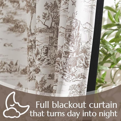 jinchan 95% Blackout Toile Curtains - Image 6