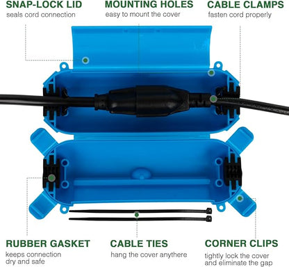 Flemoon Outdoor Extension Cord Cover, IPX4 Waterproof Box and Safety Housing - Image 2